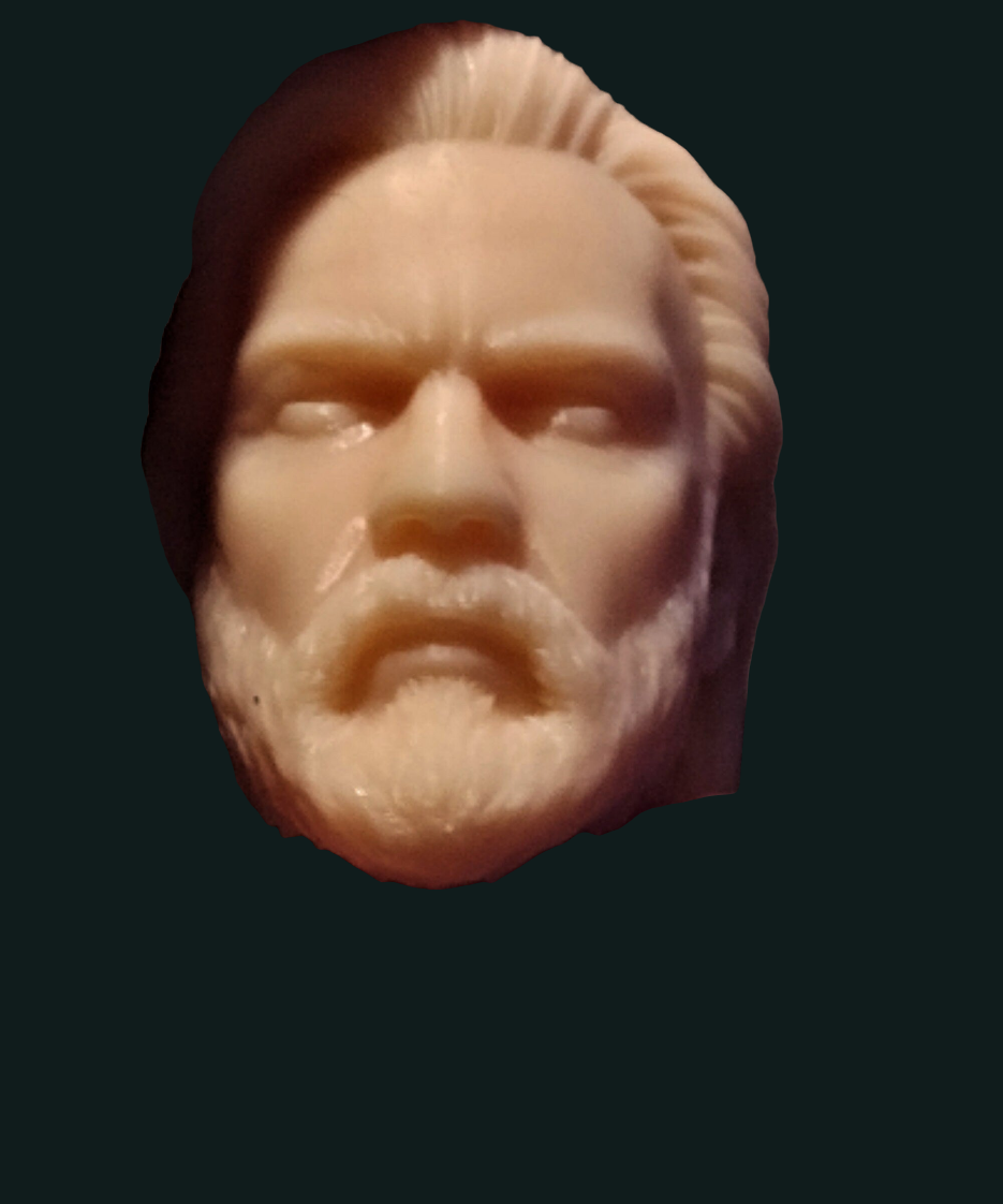 1/6 Obi Wan Kenobi Head Sculpt - Custom Action Figure Accessory - Resin 3D Printed