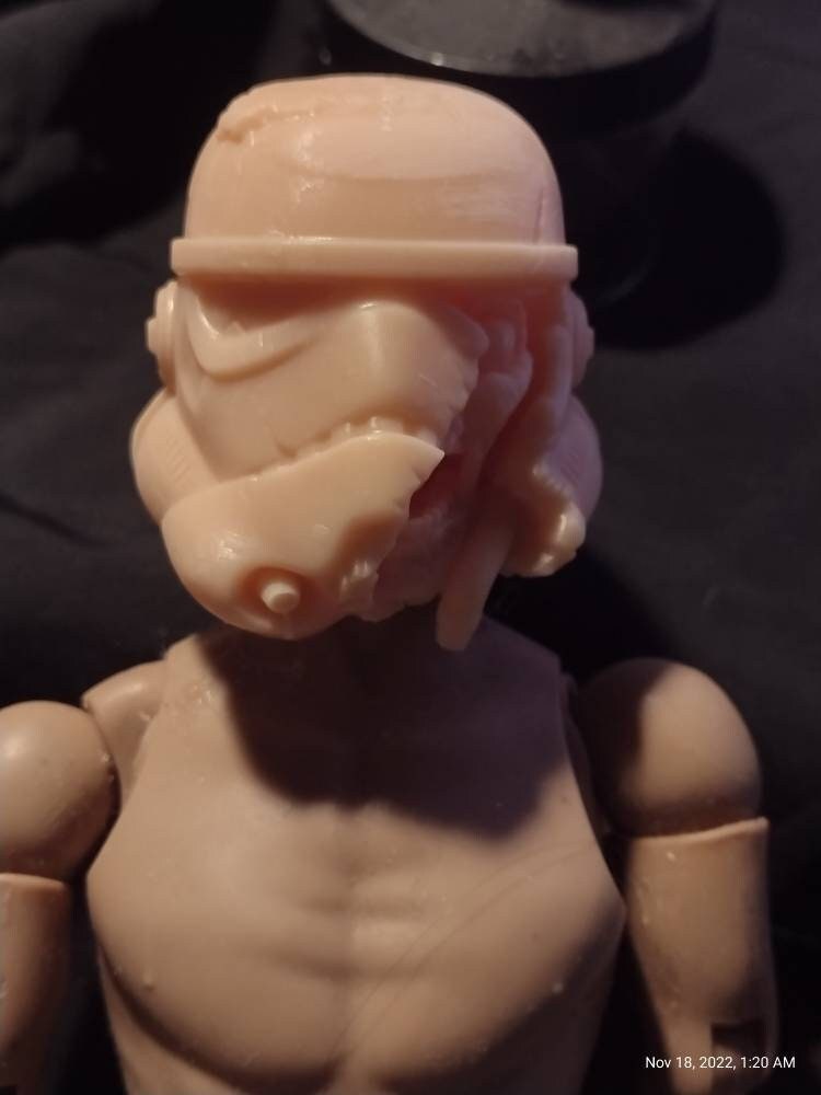1/6 Zombie Storm Trooper Helmet - Custom Action Figure Accessory - Resin 3D Printed