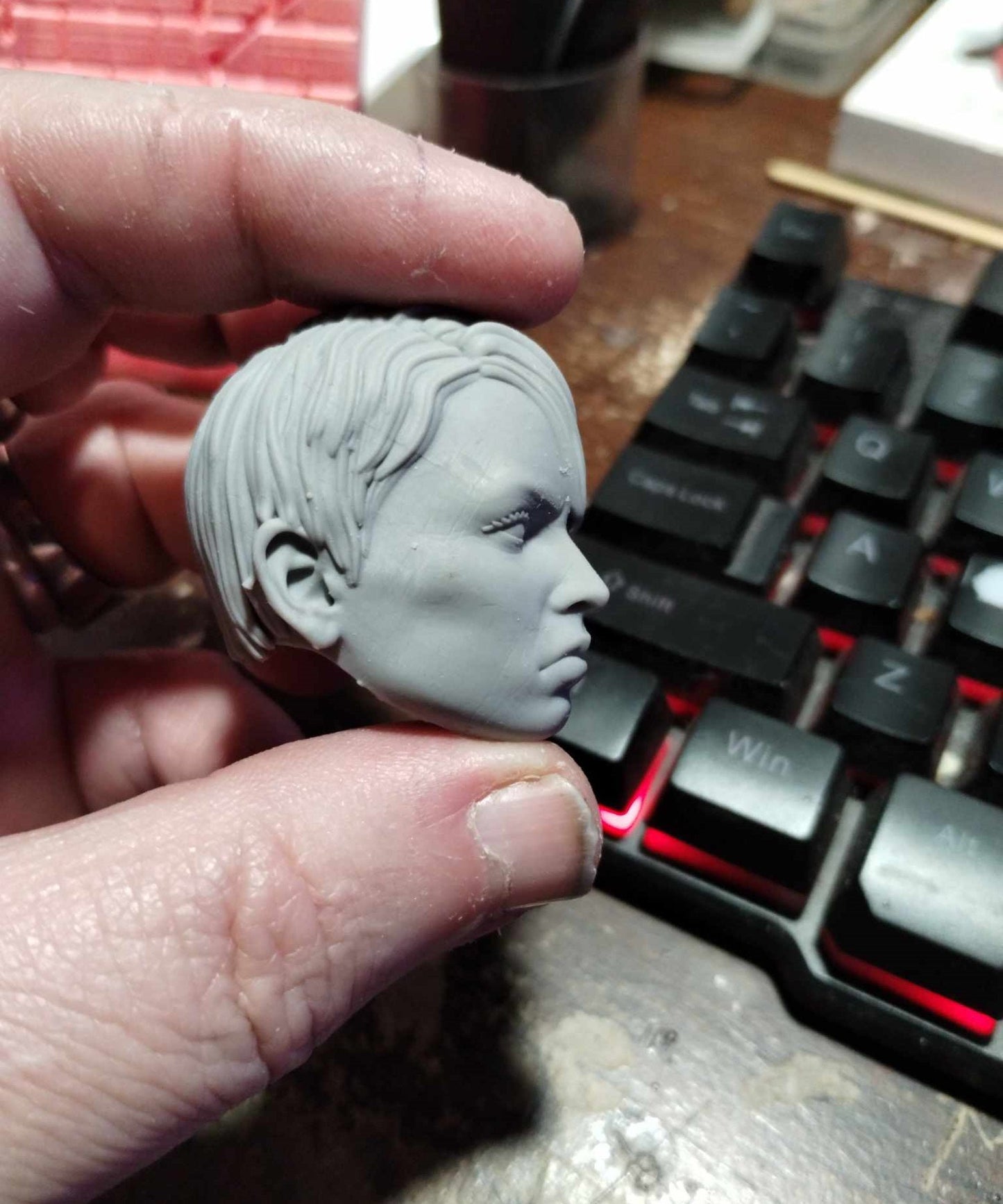 1/6 Assaj Ventress v2 Head Sculpt (with saber) - Custom Action Figure Accessory - Resin 3D Printed