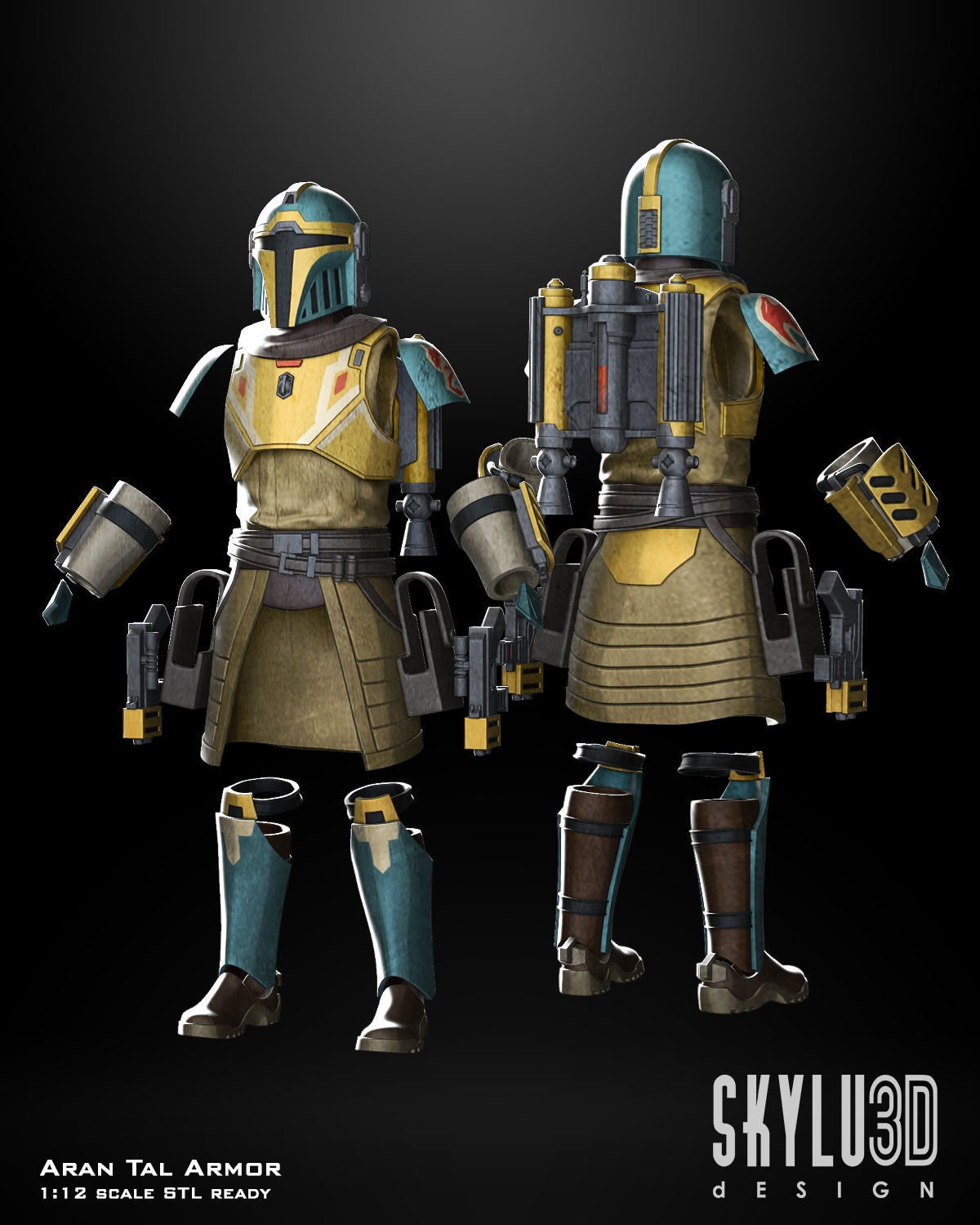 1/6 Aran Tal Armor Set - Custom Action Figure Accessory - Resin 3D Printed
