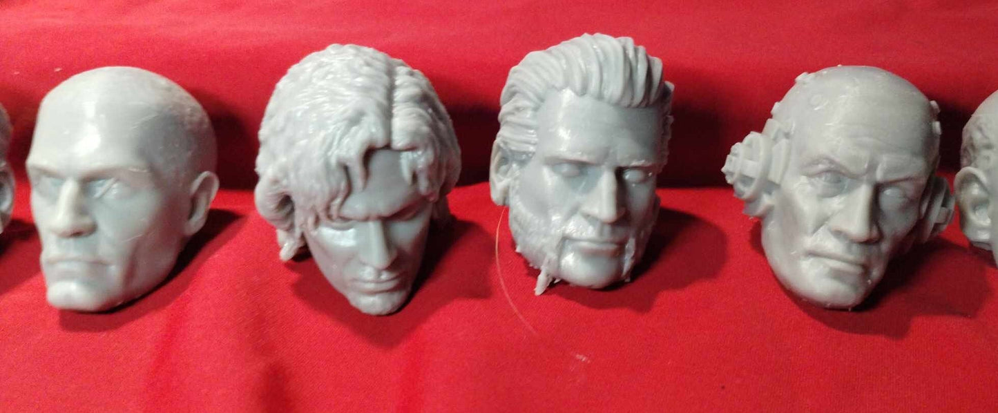 1/6 MISC heads (too small) - Custom Action Figure Accessory - Resin 3D Printed