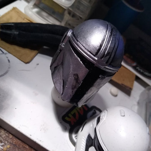 1/6  Scale Mandalorian Helmet - Custom Action Figure Accessory - Resin 3D Printed