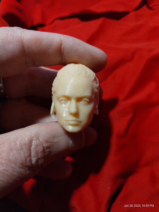 1/6 Rey Head Sculpt (with saber) - Custom Action Figure Accessory - Resin 3D Printed