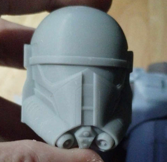1/6  Imperial Super Commando helmet only  (mandalorian) - Custom Action Figure Accessory - Resin 3D Printed