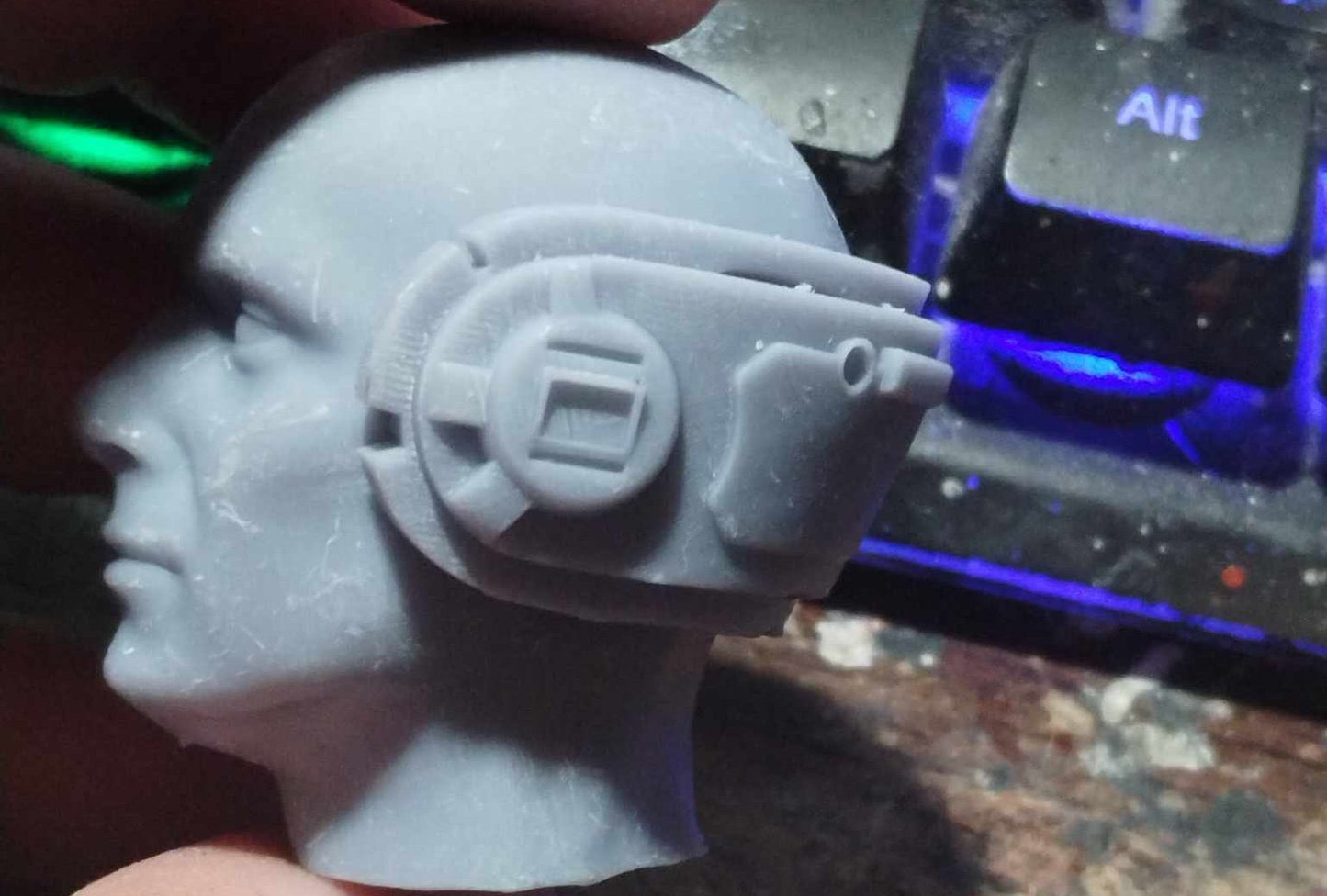 1/6 Lobot Head Sculpt - Custom Action Figure Accessory - Resin 3D Printed