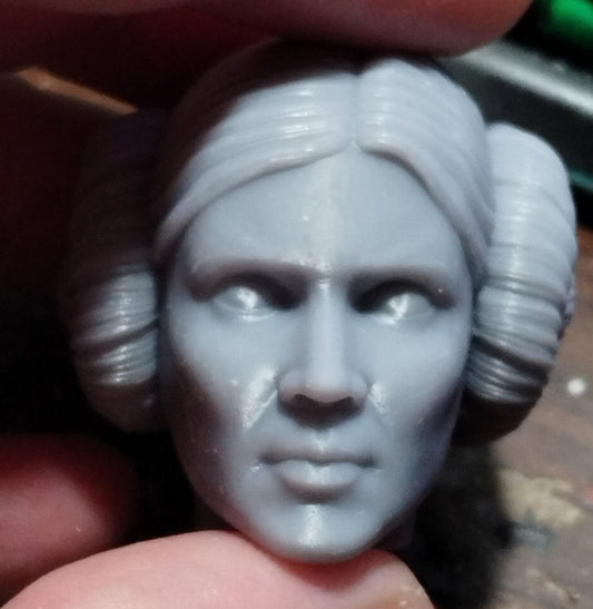 1/6 Princess Leia Head Sculpt v1 - Custom Action Figure Accessory - Resin 3D Printed
