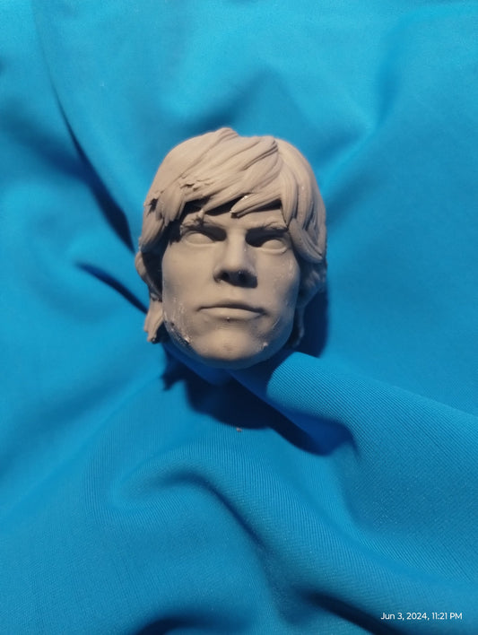 1/6  Luke Skywalker Head Sculpt (esb) - Custom Action Figure Accessory - Resin 3D Printed