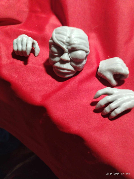1/6 Prune Face Head Sculpt(eye patch) - Custom Action Figure Accessory - Resin 3D Printed