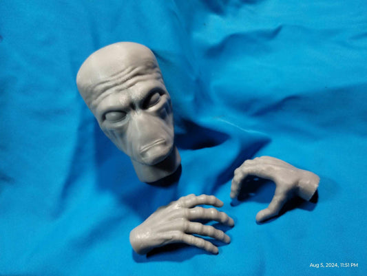 1/6 Duros Head Sculpt & Hands Set - Custom Action Figure Accessory - Resin 3D Printed