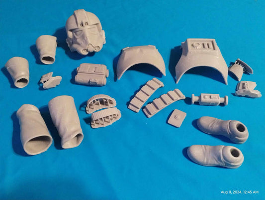 1/6 Inferno Tie Fighter Pilot Hask Set  - Custom Action Figure Accessory - Resin 3D Printed
