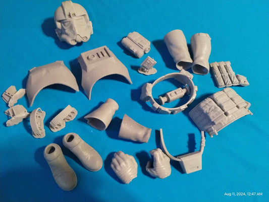 1/6 Inferno Tie Fighter Pilot Del Meeko Set  - Custom Action Figure Accessory - Resin 3D Printed